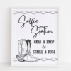 Selfie Station Western themed printable sign