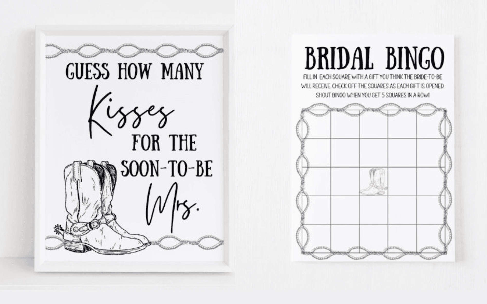 Western themed bridal shower printable Collection