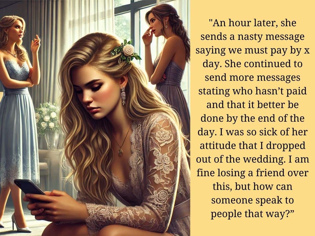 AITA for dropping out as bridesmaid