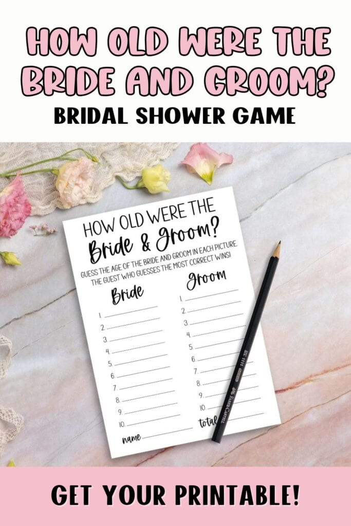 How old were the bride and groom game pin