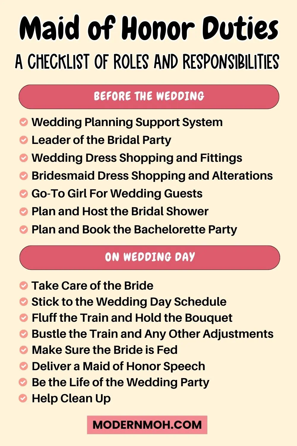 Maid of Honor Duties A Checklist of Roles & Responsibilities