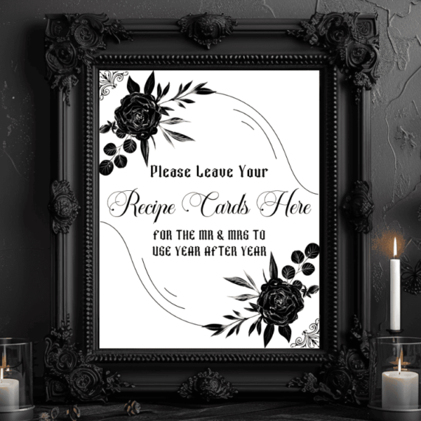 Recipe Card Sign Gothic