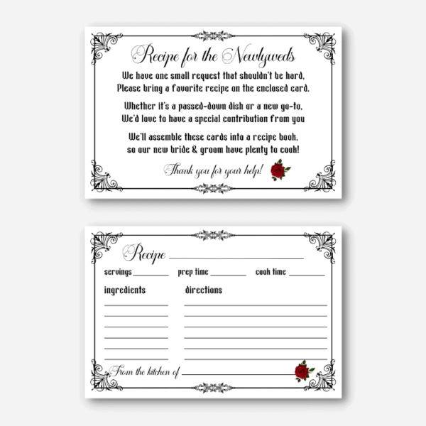 Recipe Cards gothic Recipe Cards gothic