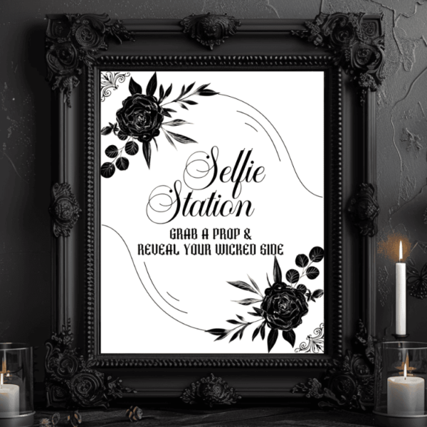 Selfie Station Gothic themed printable activity