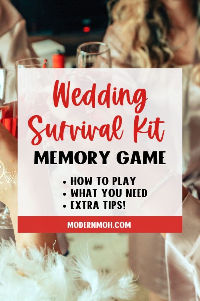Wedding Survival Kit Memory Game Pin