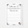 Who Am I Gothic themed printable game