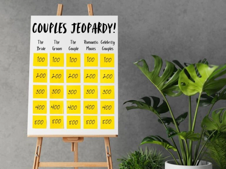 Couples Jeopardy bridal shower game