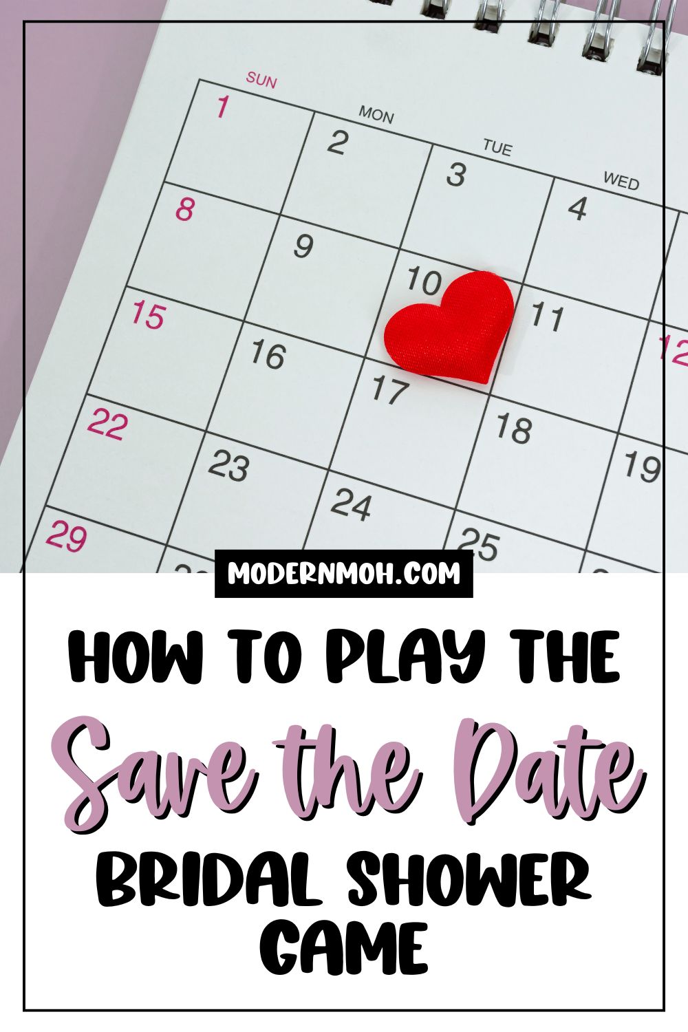 Save the Date Bridal Shower Game: How to Play