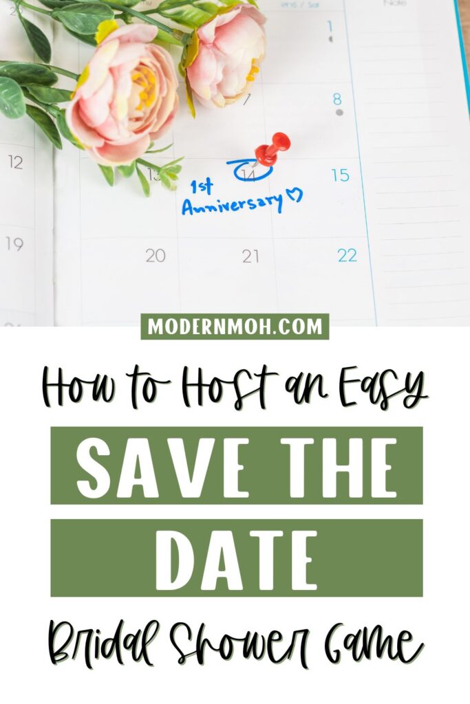 Save the date bridal shower game pin
