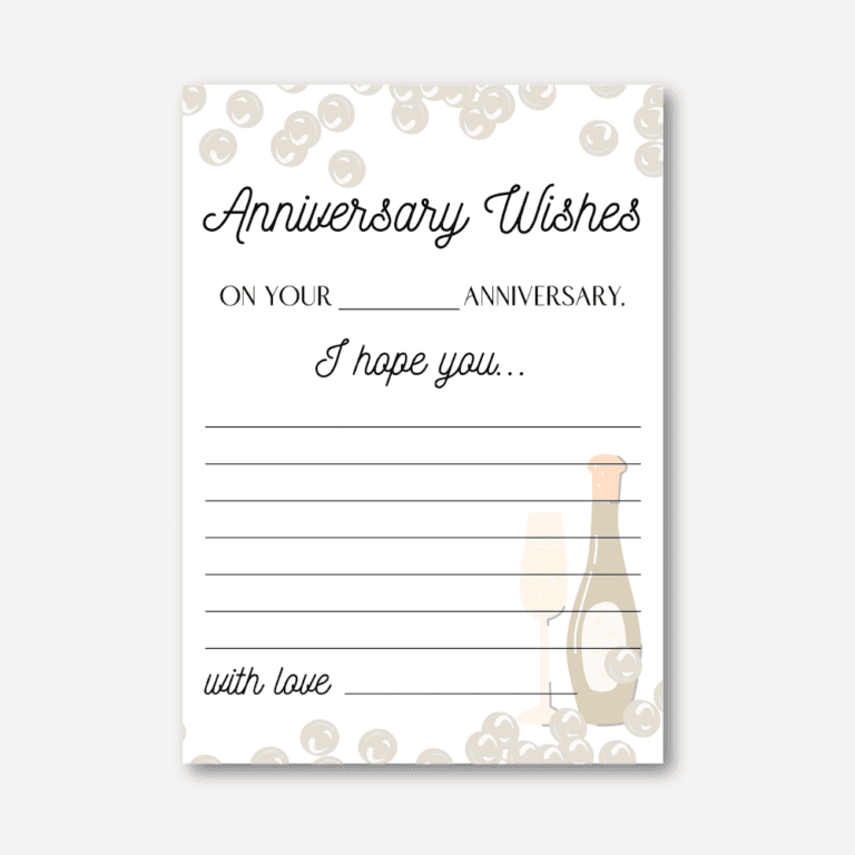 Anniversary Wishes Cards (Pearls & Prosecco)