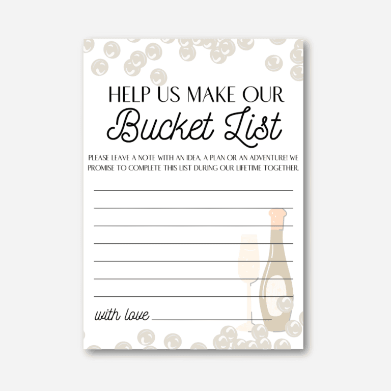 Bucket List Cards (Pearls & Prosecco)