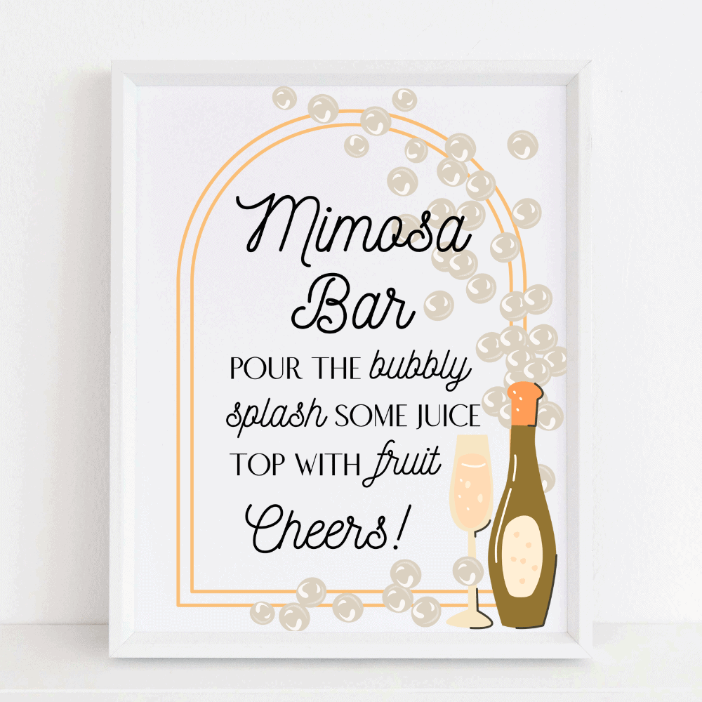 mimosa bar sign (pearls & prosecco) - modern moh