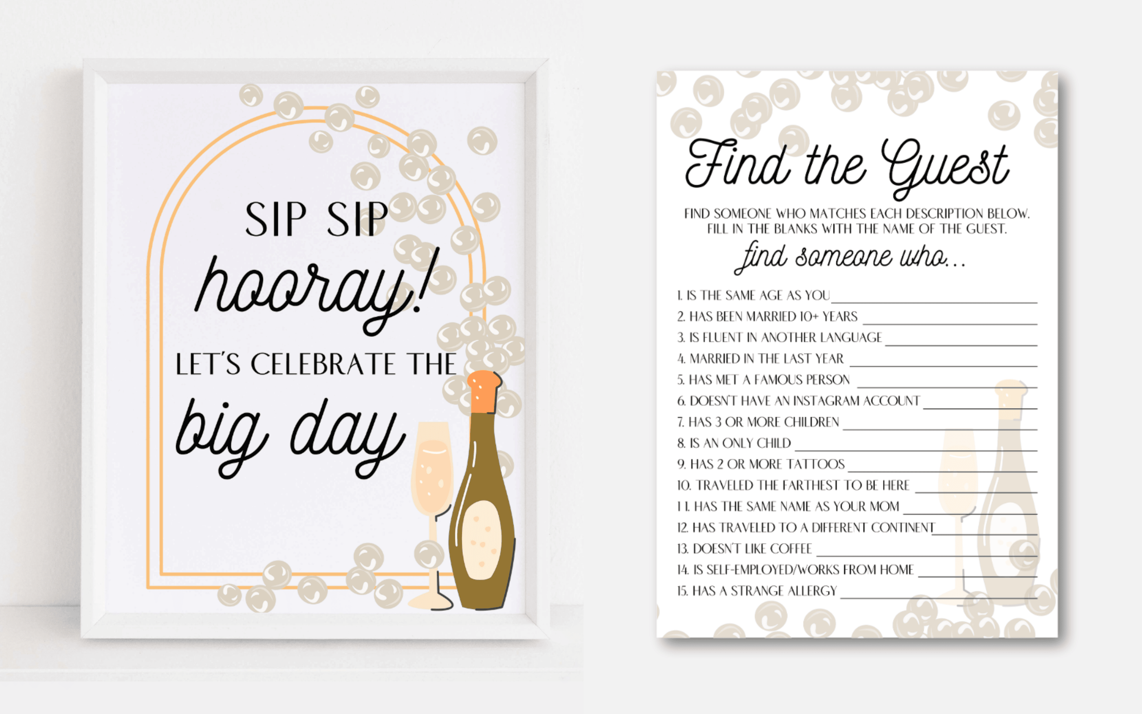 Pearls & Prosecco Bridal Shower Theme Collection