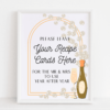 Recipe Card Sign PearlsProsecco