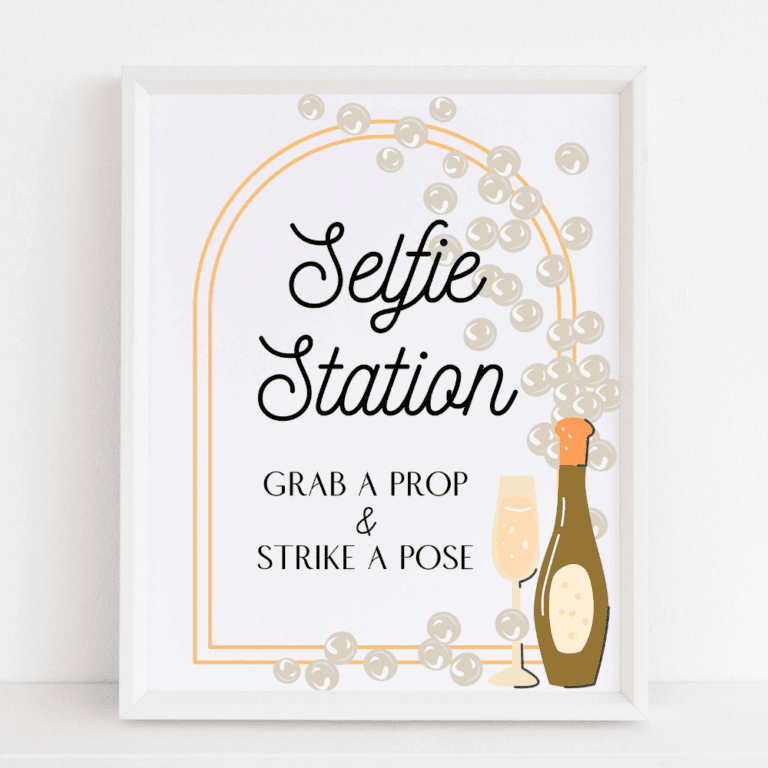 Selfie Station Sign (Pearls & Prosecco)