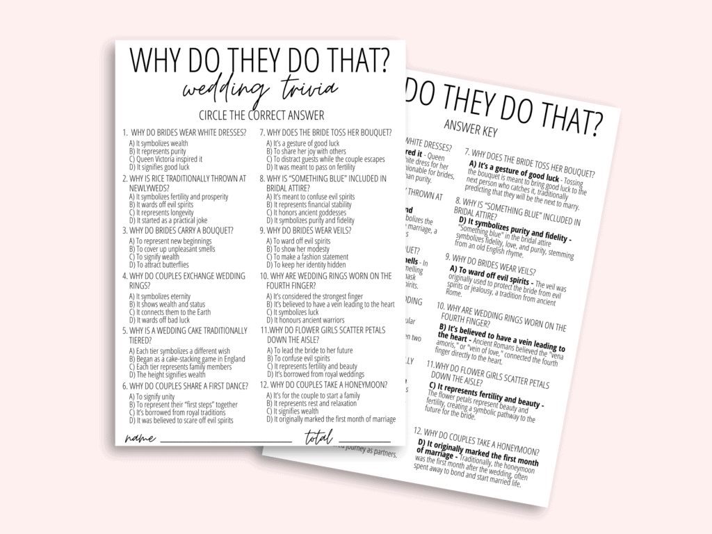 Why Do We Do That? wedding traditions game