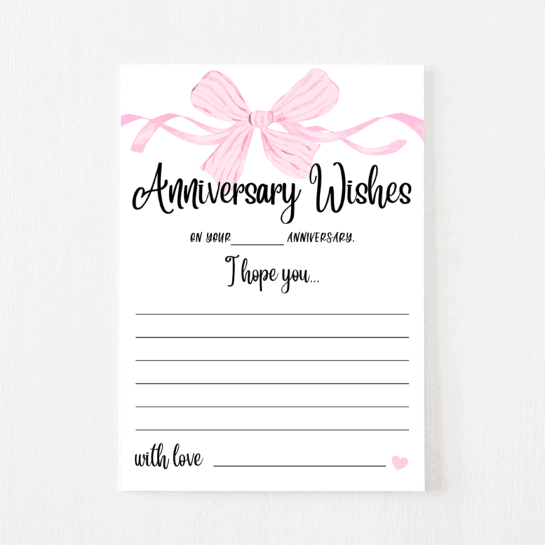 Anniversary Wishes Cards (Bow)