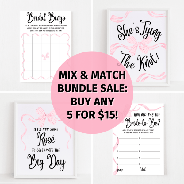 Bow Theme Bundle Sale She's Tying the Knot Bow Theme Bundle Sale