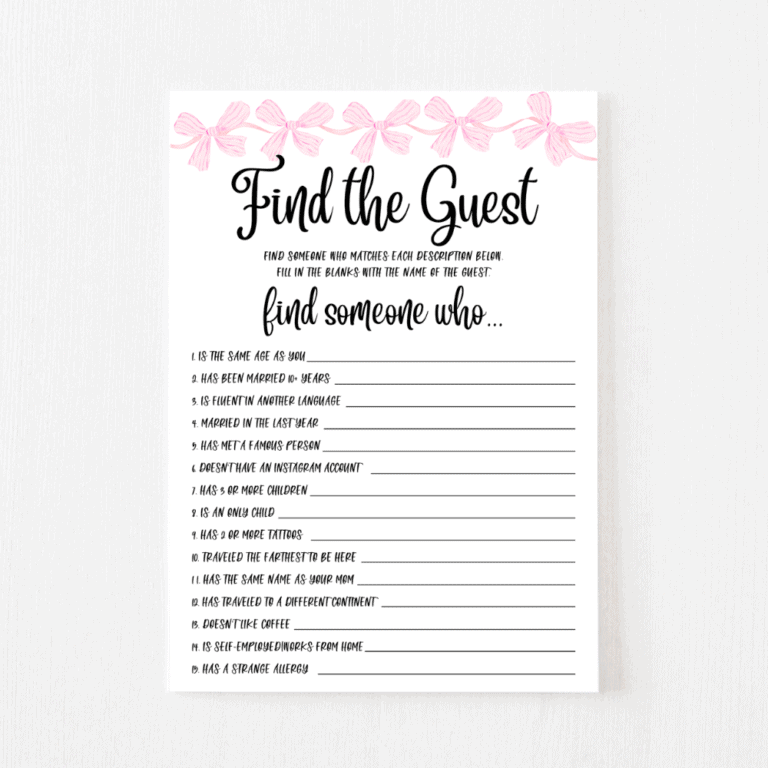 Find the Guest Cards (Bow)