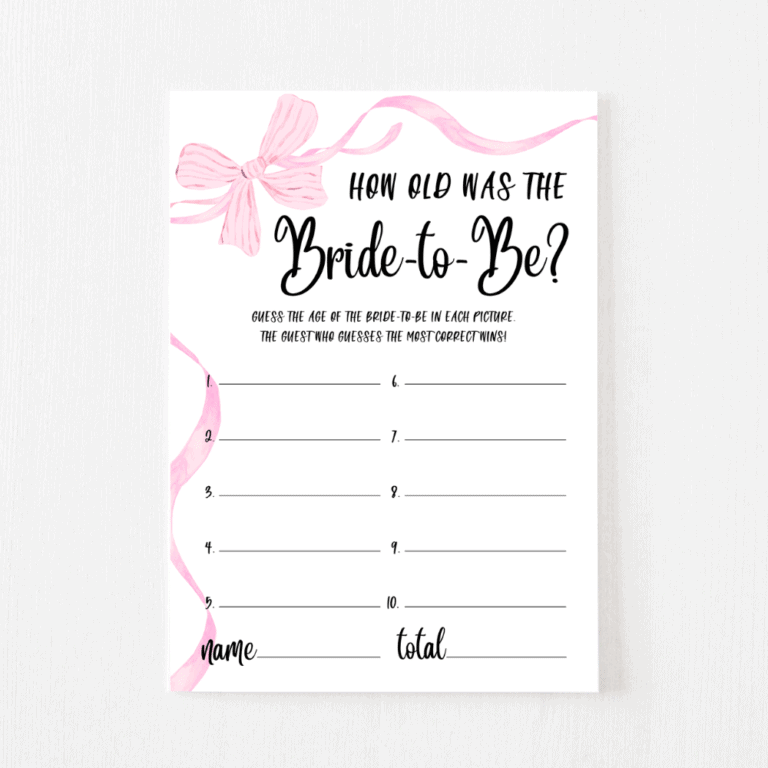 How Old Was the Bride Cards (Bow)