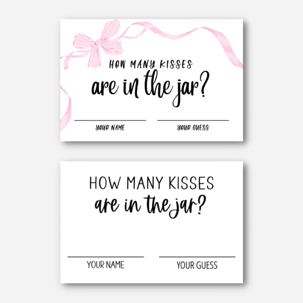 How many kisses cards bow How many kisses cards bow