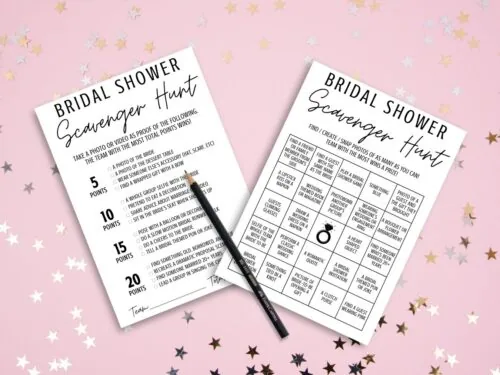 Interactive Bridal Shower Scavenger Hunt Game
