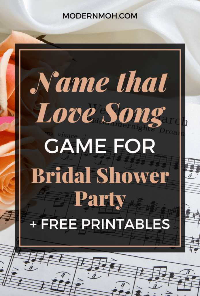 Love Songs Bridal Shower Game pin