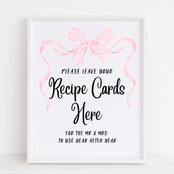 Recipe Card Sign Bow