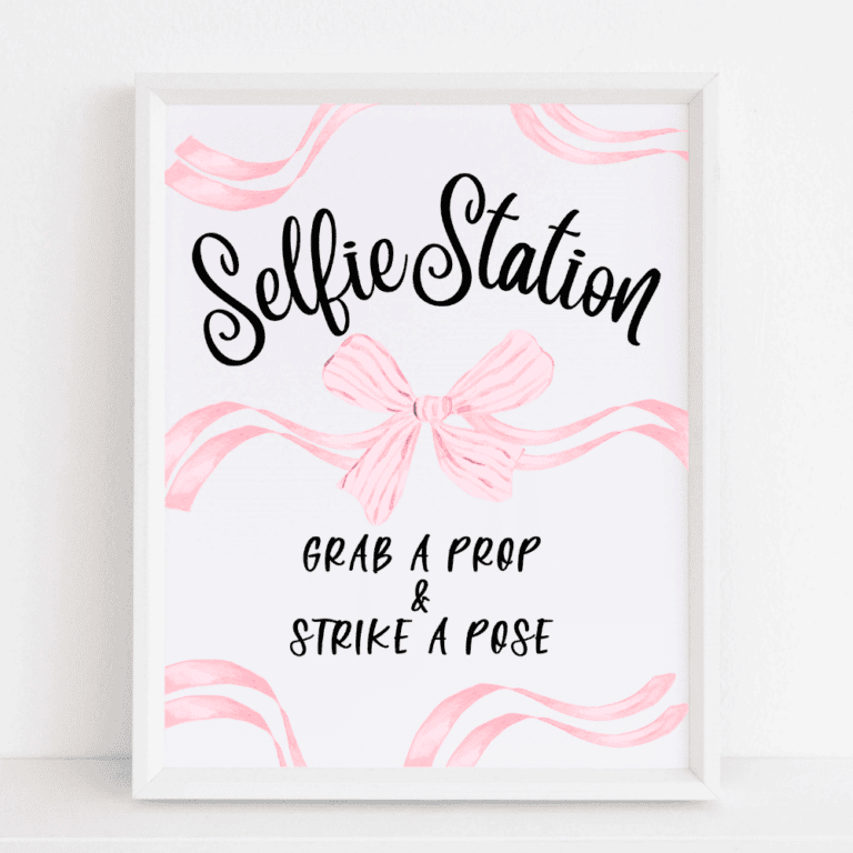 Selfie Station Sign (Bow)