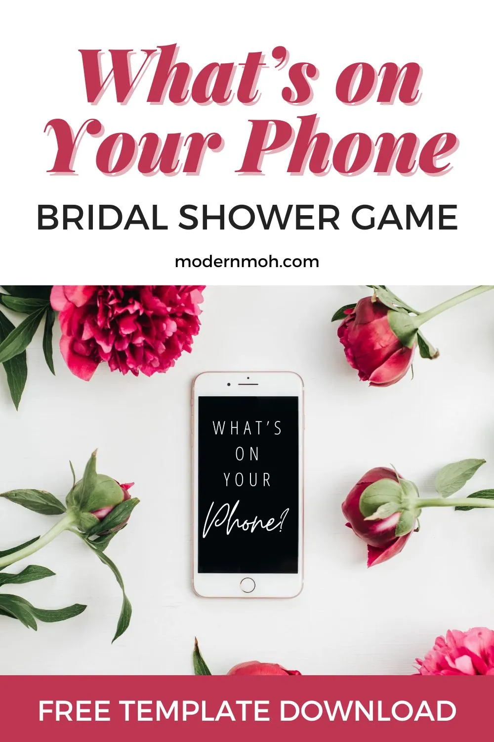 What\'s on Your Phone? Bridal Shower Game + Free Printable