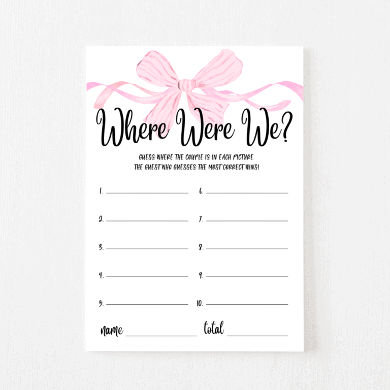 Where Were We Cards (Bow)