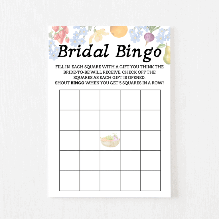 Bridal Bingo Cards (Market)