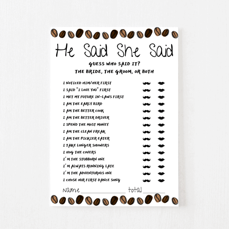 He Said She Said Cards (Coffee)