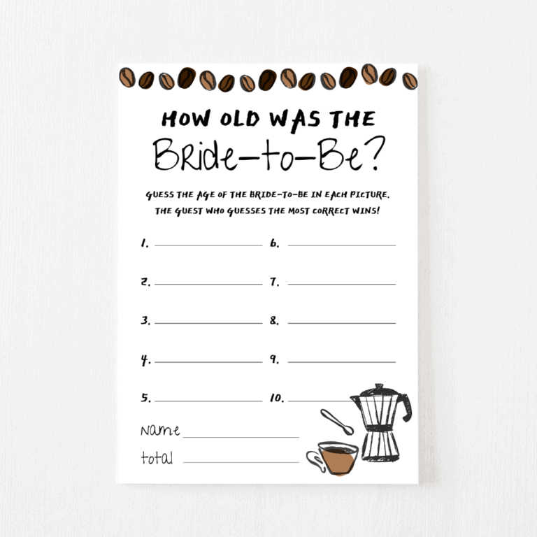How Old Was the Bride Cards (Coffee)