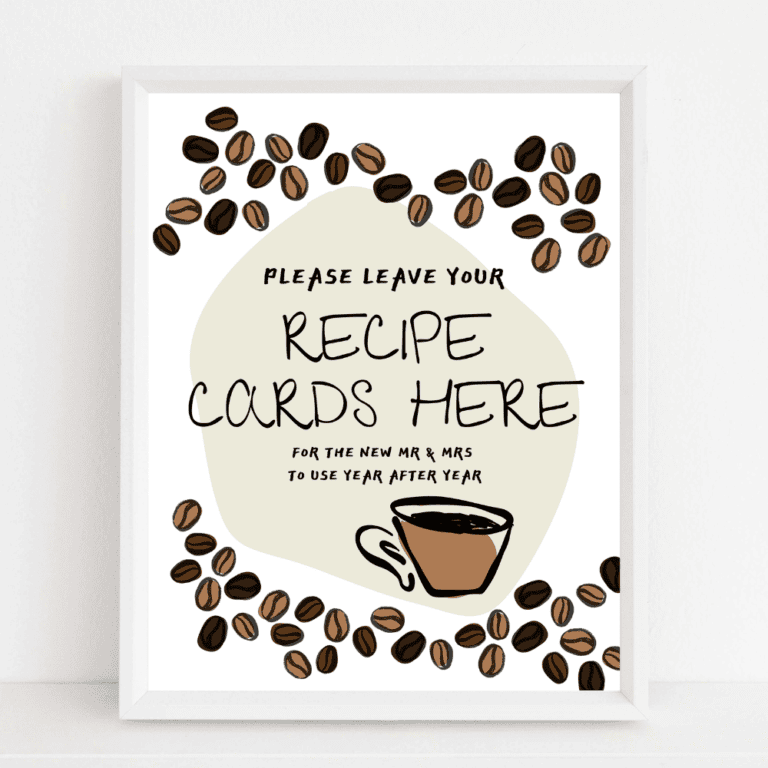 Recipe Request Sign & Cards (Coffee)
