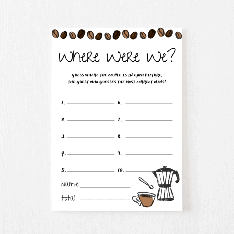 Where Were We Cards (Coffee)