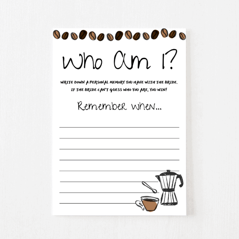Who Am I Cards (Coffee)