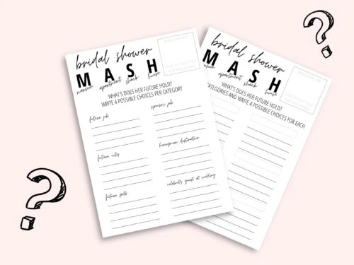 Bridal Shower MASH funny game