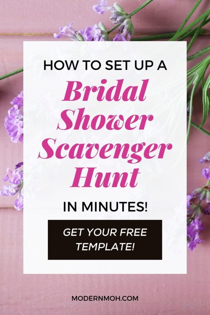 Set up a bridal shower scavenger hunt pin
