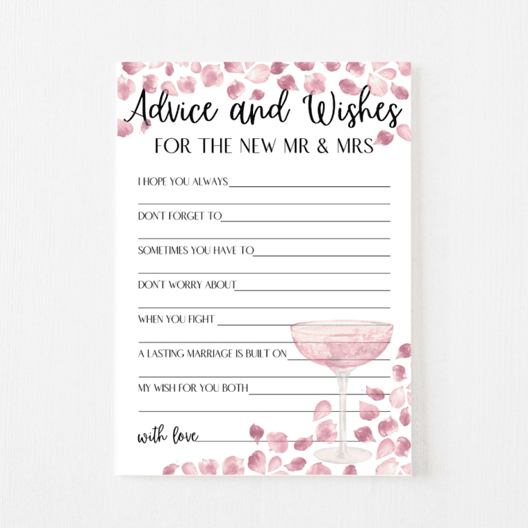 Advice and Wishes Cards (Petals & Prosecco)