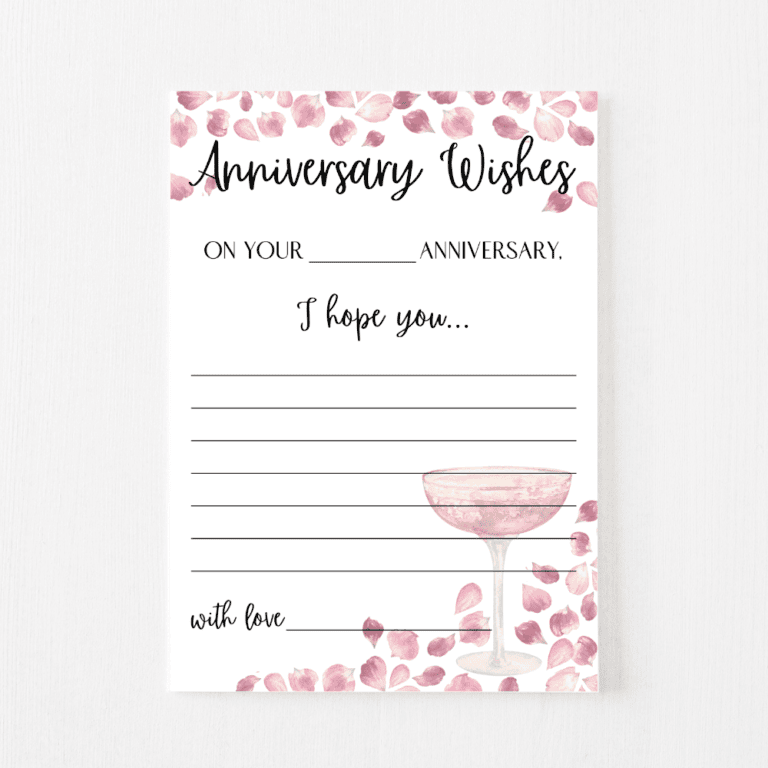 Anniverary Wishes Cards (Petals & Prosecco)
