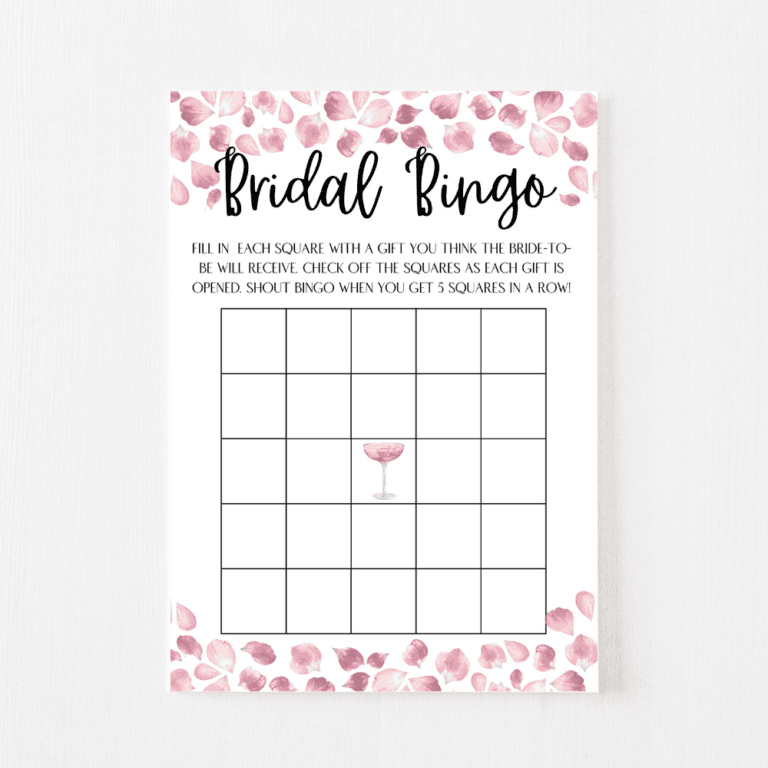 Bridal Bingo Cards (Petals & Prosecco)