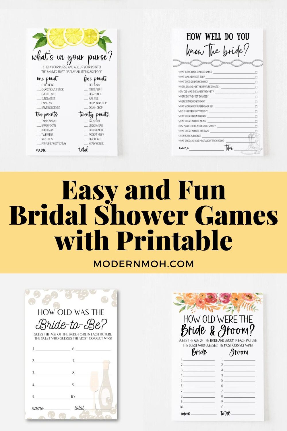 27 Easy Printable Bridal Shower Games That Actually Entertain