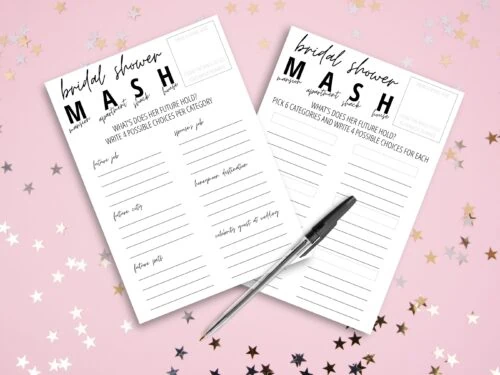 Bridal Shower MASH Printable Game