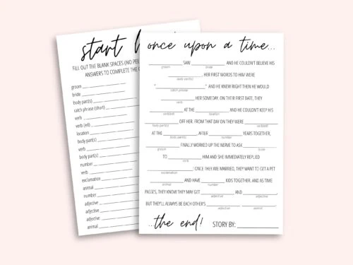 Bridal Shower Mad Libs Printable Game Bridal Shower Mad Libs Printable Game