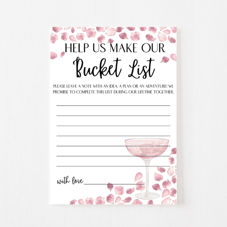 Bucket List Cards (Petals & Prosecco)