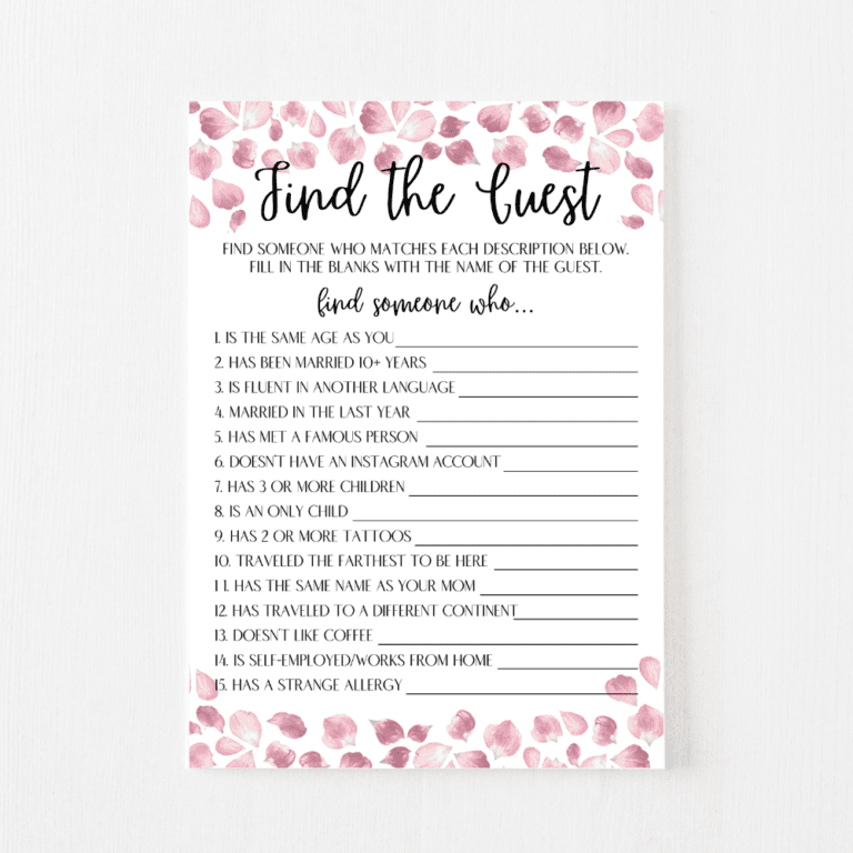 Find the Guest Cards (Petals & Prosecco)