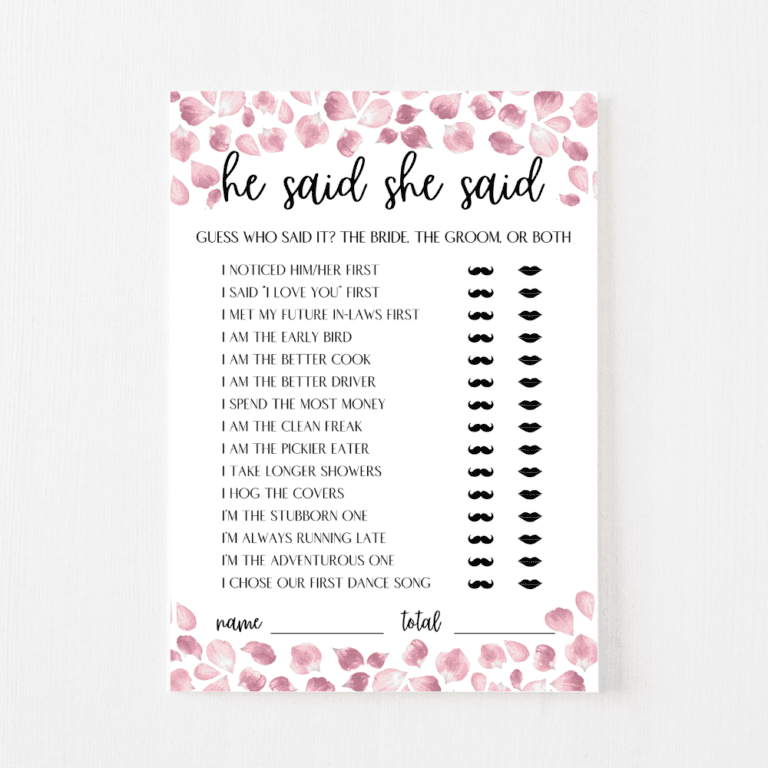 He Said She Said Cards (Petals & Prosecco)