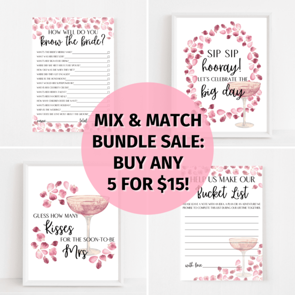 Petals & Prosecco Theme Bundle Sale Petals & Prosecco Theme Bundle Sale