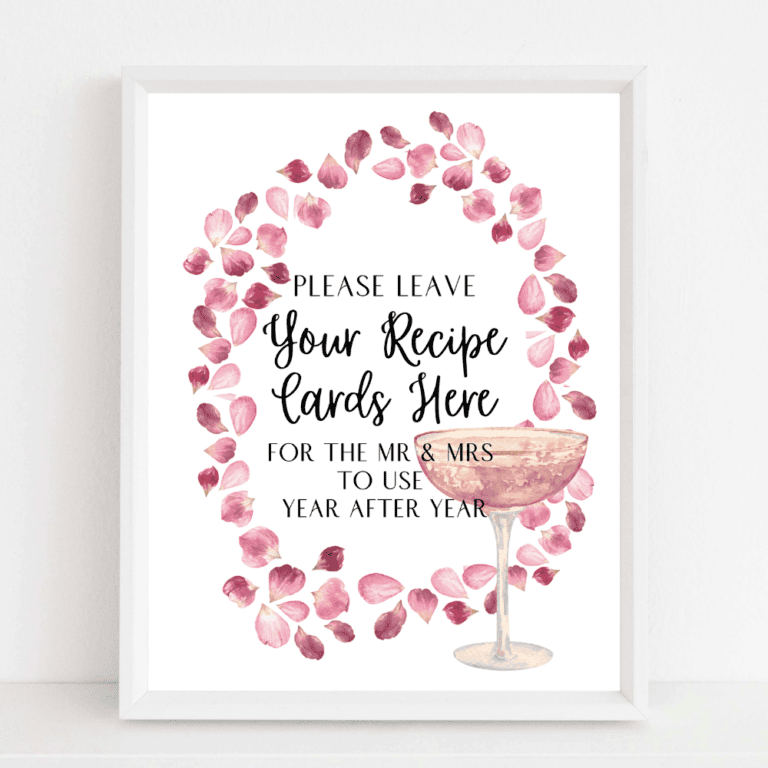 Recipe Request Sign & Cards (Petals & Prosecco)